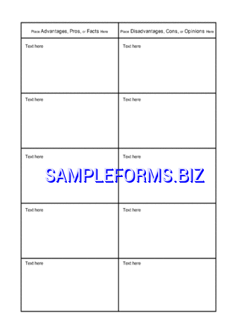 Excel T Chart Template